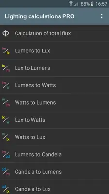 Lighting calculations android App screenshot 6